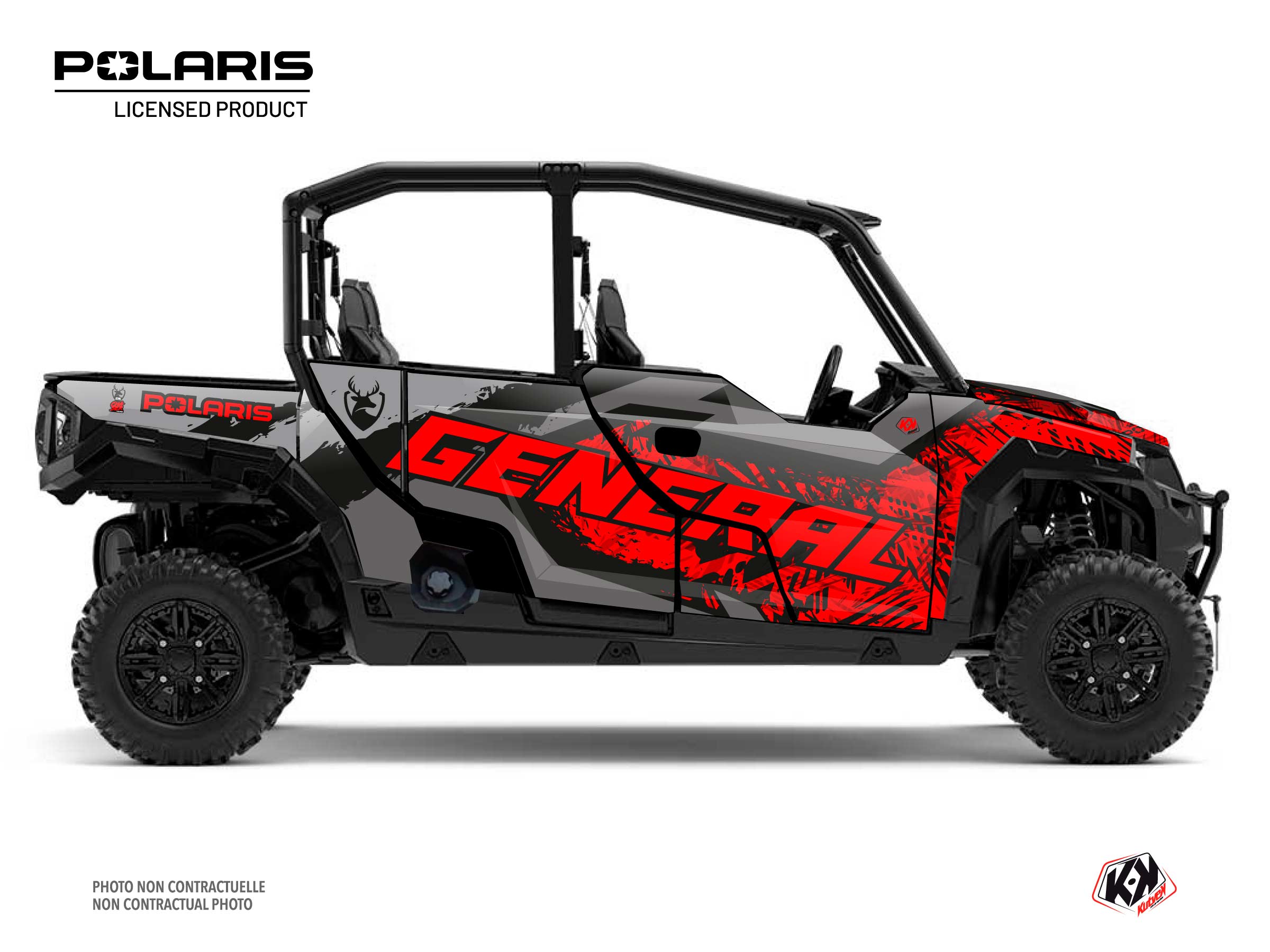 Polaris GENERAL 1000 4 doors UTV Chaser Graphic Kit Red