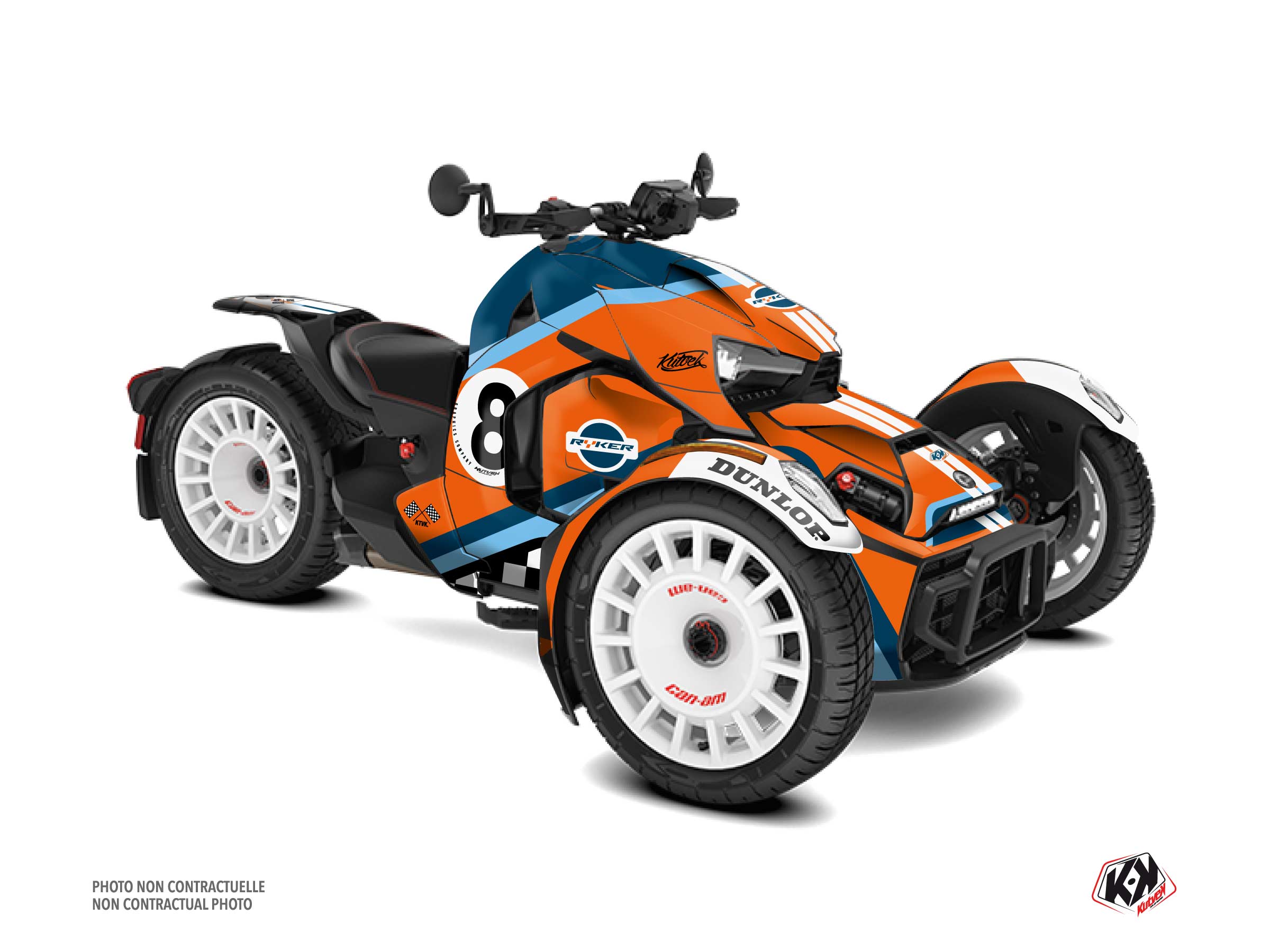 Can Am Ryker 900 Rally Edition Roadster 8Ball Graphic Kit Orange