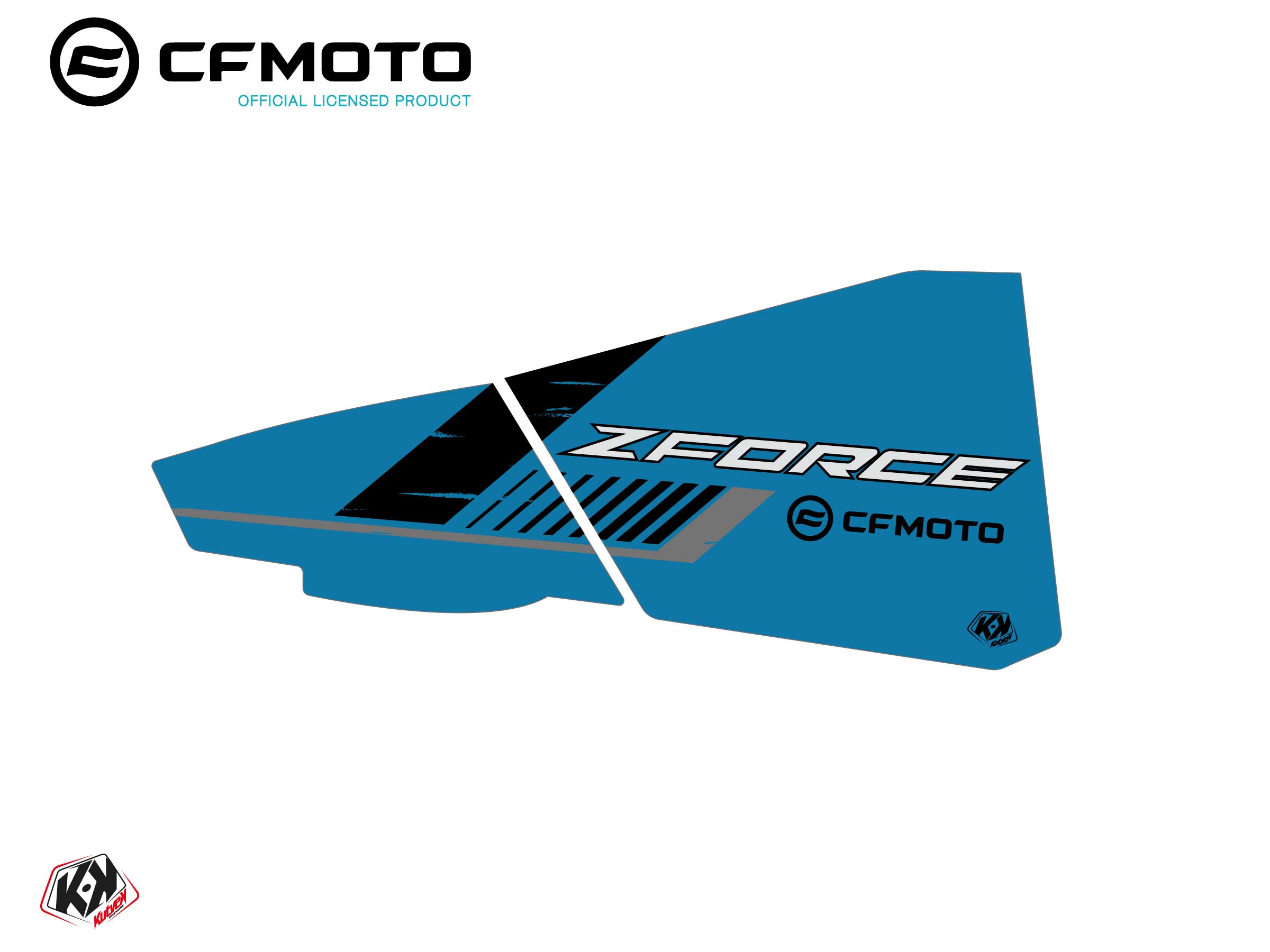 Kit Déco Bas de Portes BPZ5 CF Moto Zforce 500-550-800-1000 Bleu