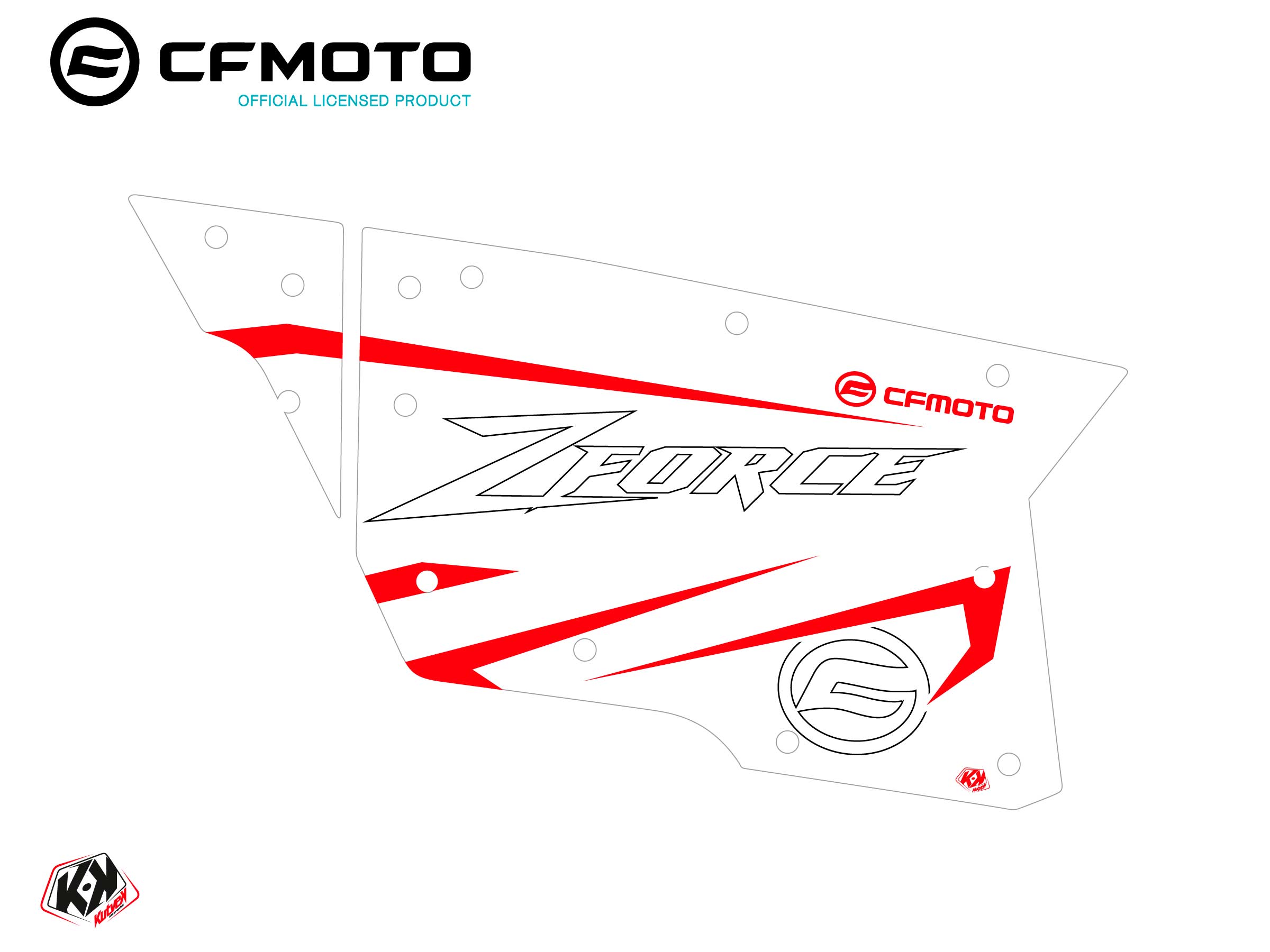 Kit Déco Portes Complètes PCZ17 CF Moto Zforce 500-550-800-1000 Blanc