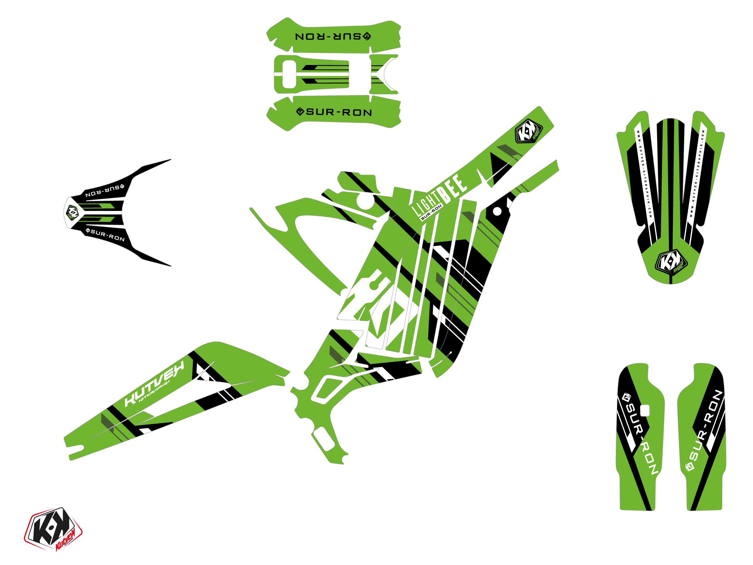 Sur-Ron Light-Bee Dirt Bike SLICE Graphic Kit Green