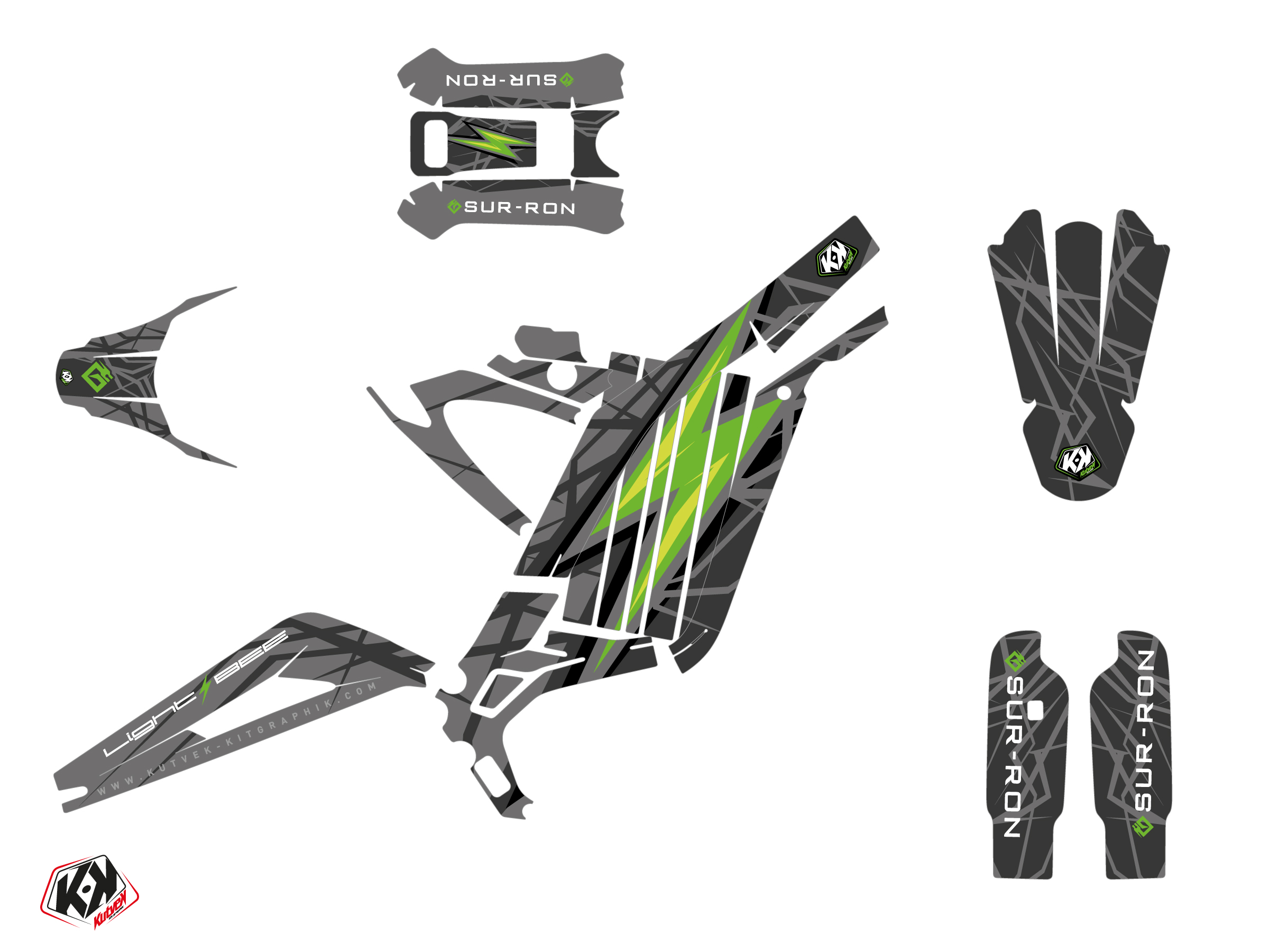 Sur-Ron Light-Bee Dirt Bike VOLT Graphic Kit Green