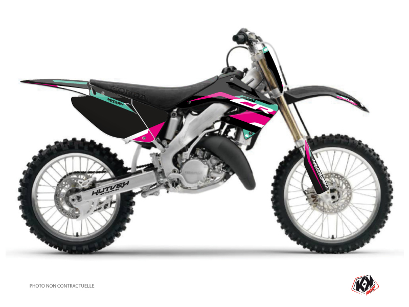 kit déco motocross honda league turquoise 