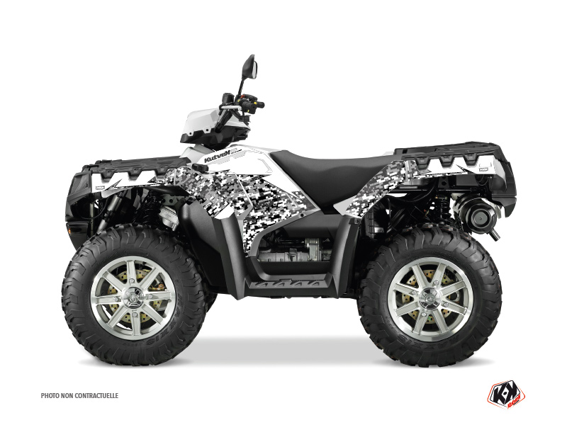 Polaris 550 Sportsman Forest ATV Predator Graphic Kit White