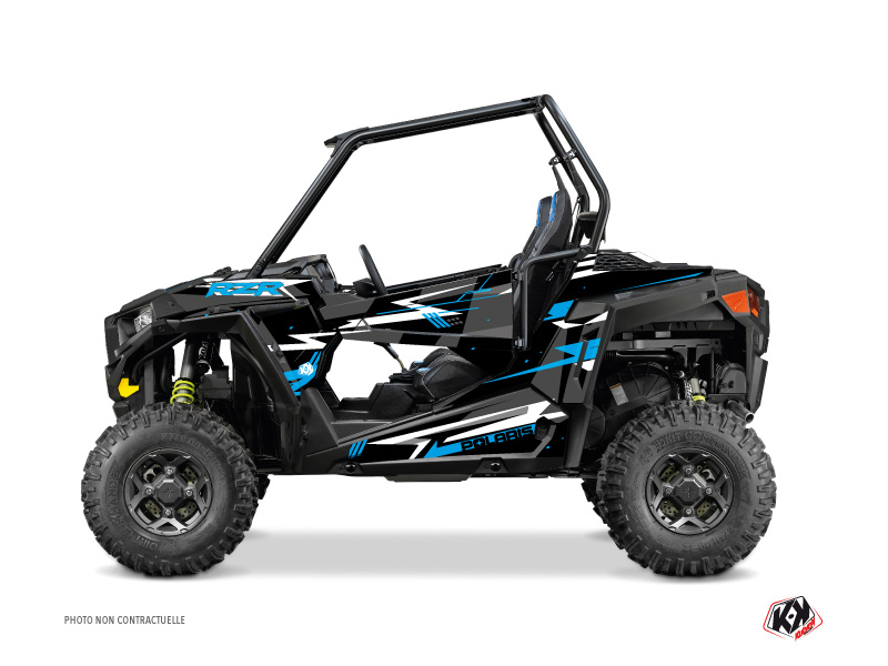 polaris utv abstract  graphic kit black-blue