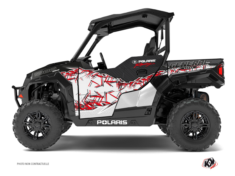 polaris utv action  graphic kit red-white