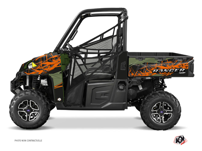 polaris utv action  graphic kit green