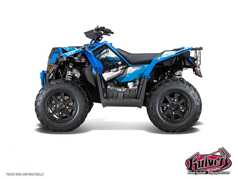 kit déco quad polaris action bleu 
