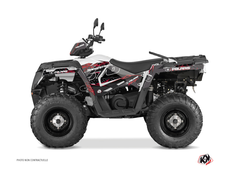 polaris atv action  graphic kit red