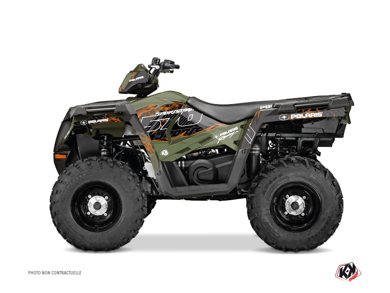 polaris atv action  graphic kit green
