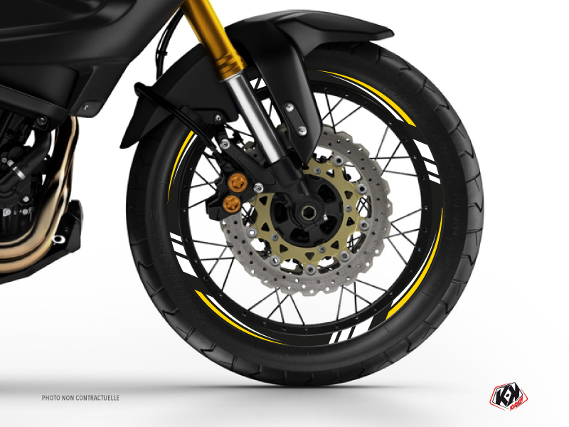 Graphic Kit Wheel decals Dirt Bike Trail Adventure Yamaha XTZ 1200 Super Tenere Black Yellow