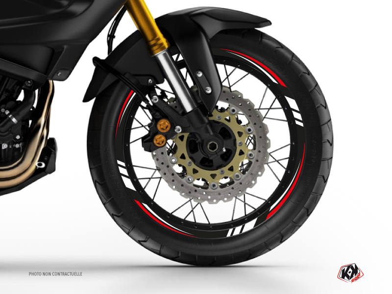 Graphic Kit Wheel decals Dirt Bike Trail Adventure Yamaha XTZ 1200 Super Tenere Black Red