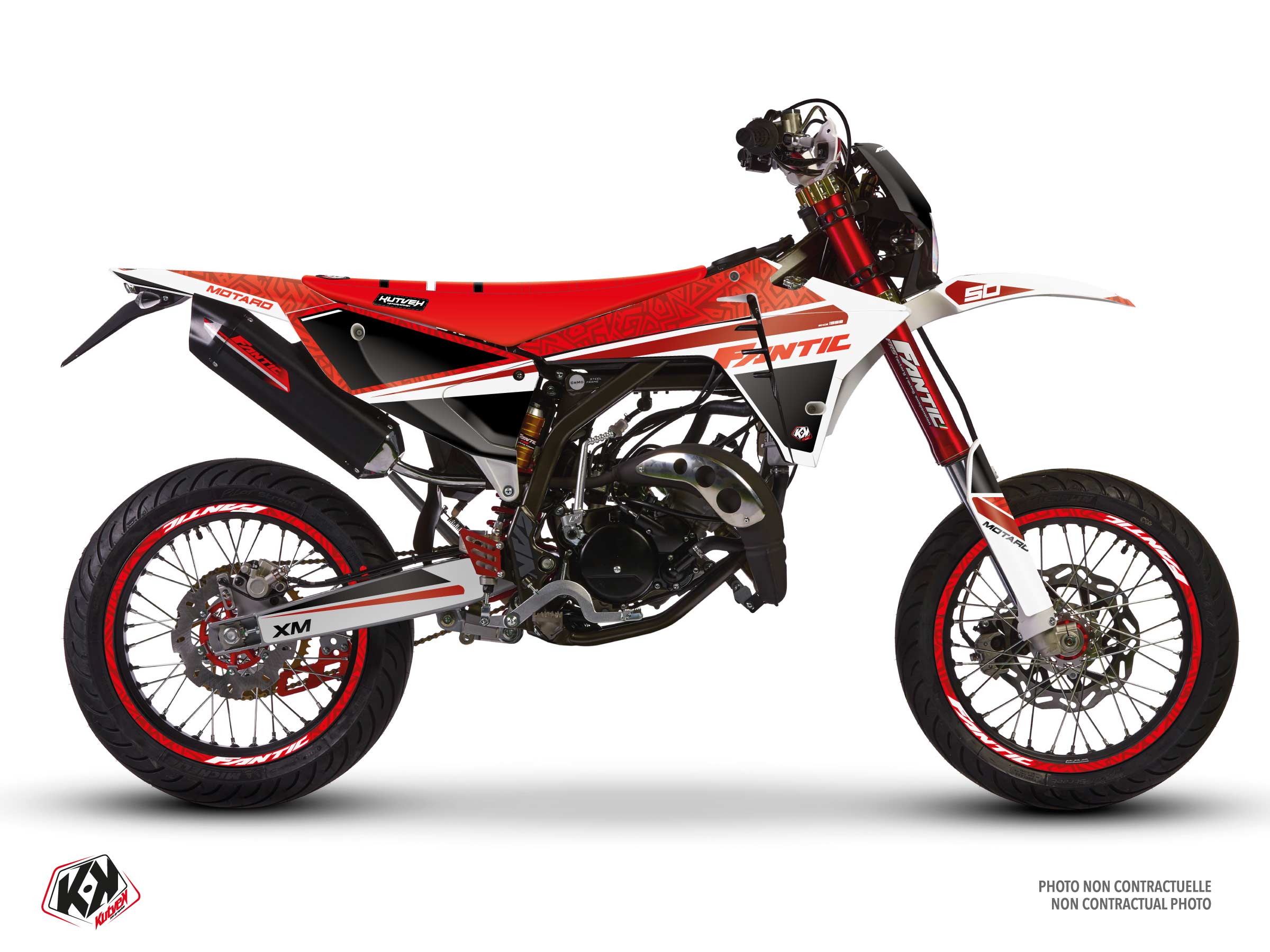 fantic 50cc ahead  graphic kit red