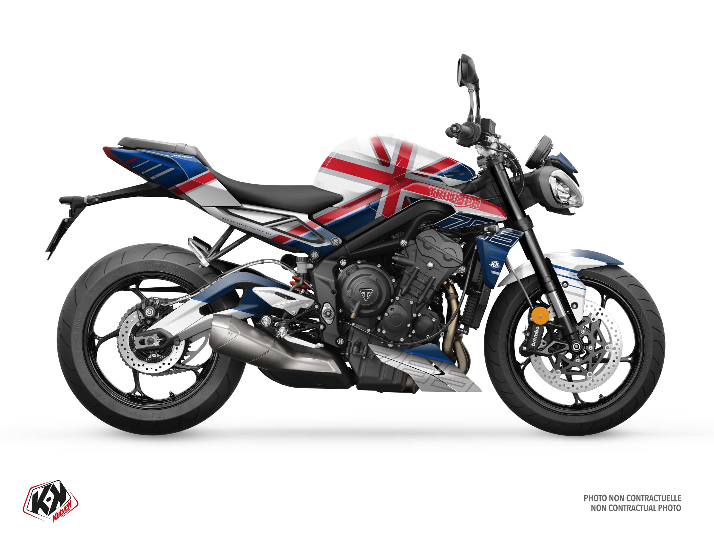 triumph street bike albion  graphic kit white