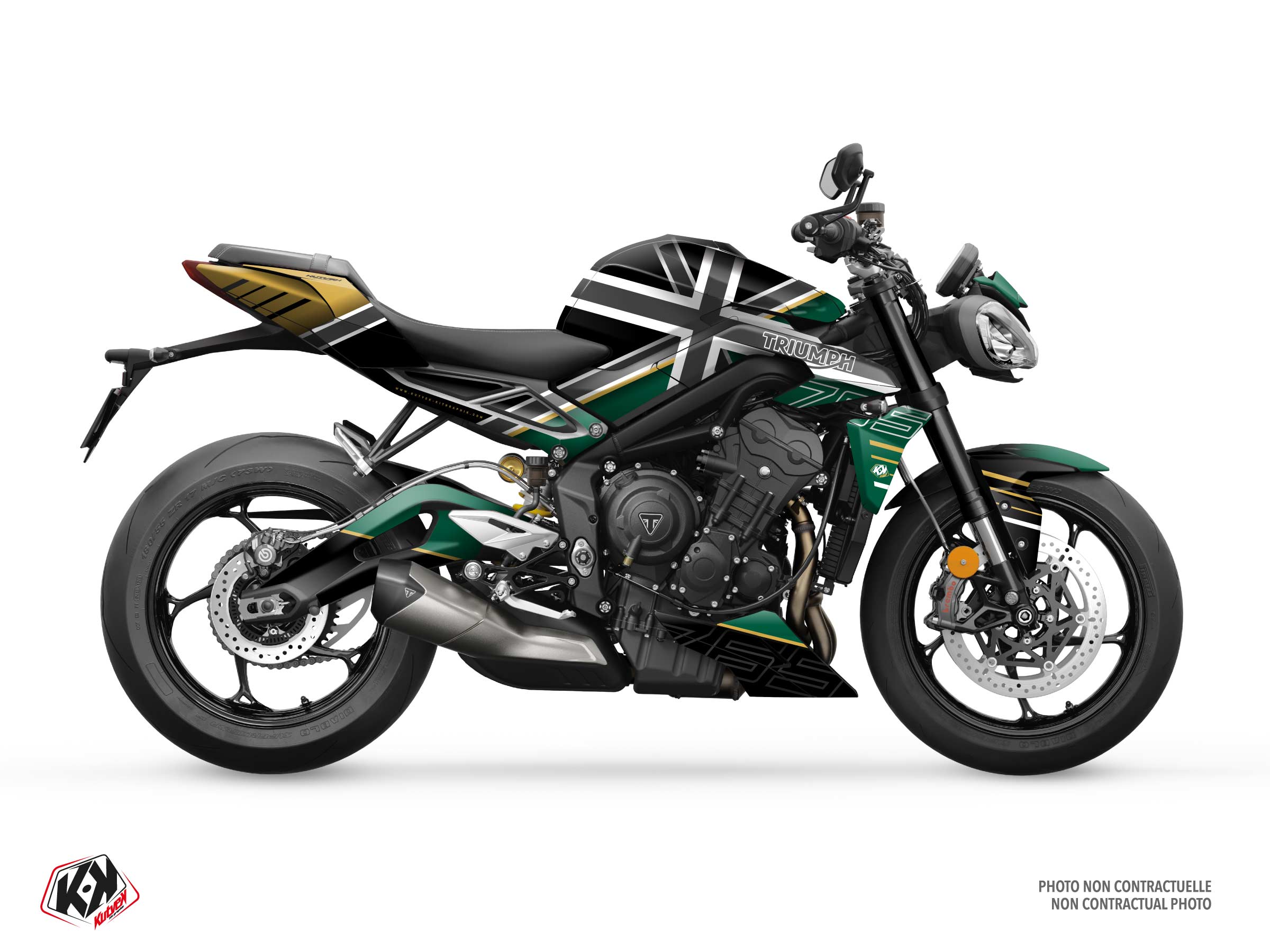 triumph street bike albion  graphic kit black