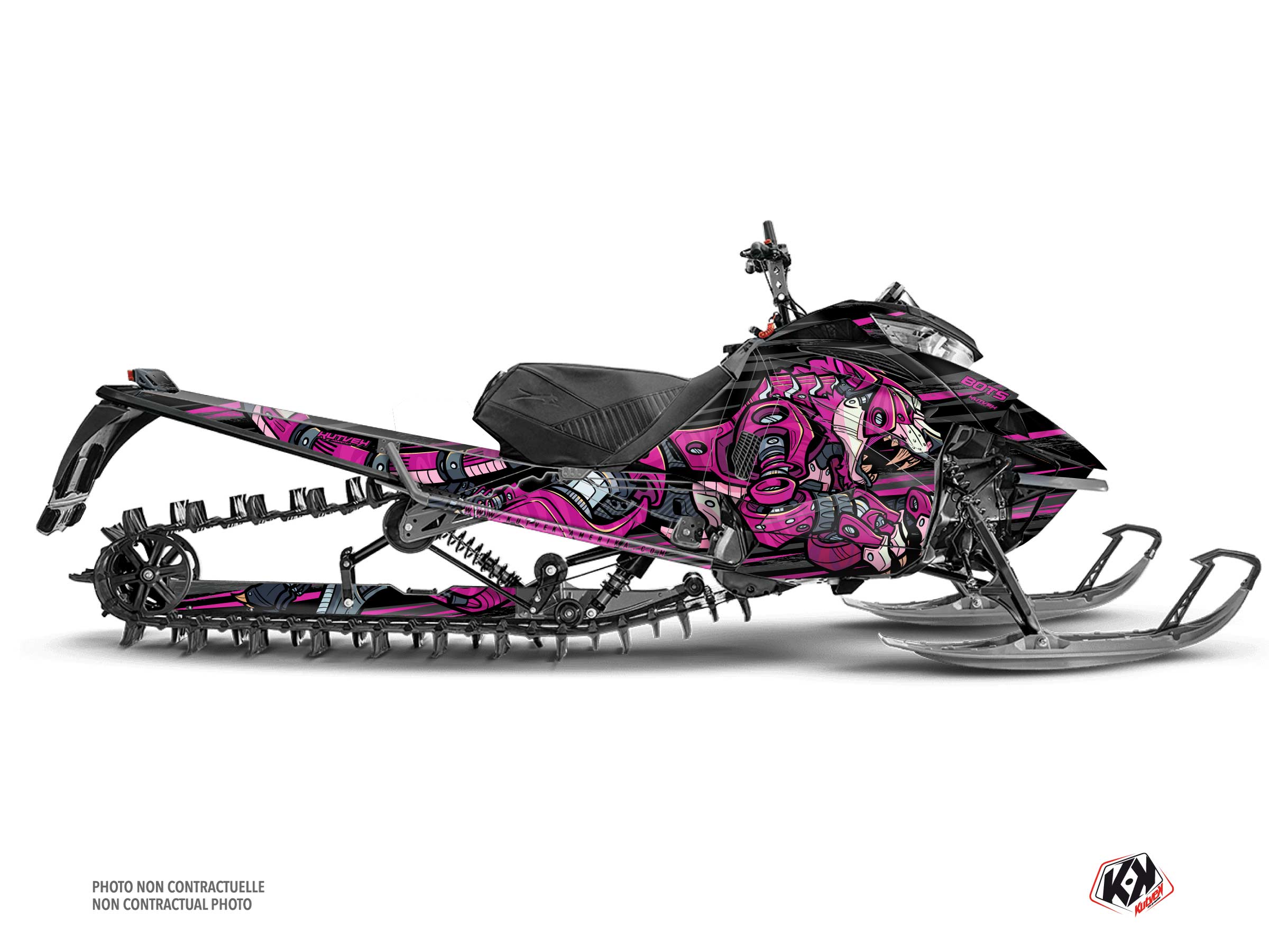 kit déco motoneige arctic cat bots noir-rose 