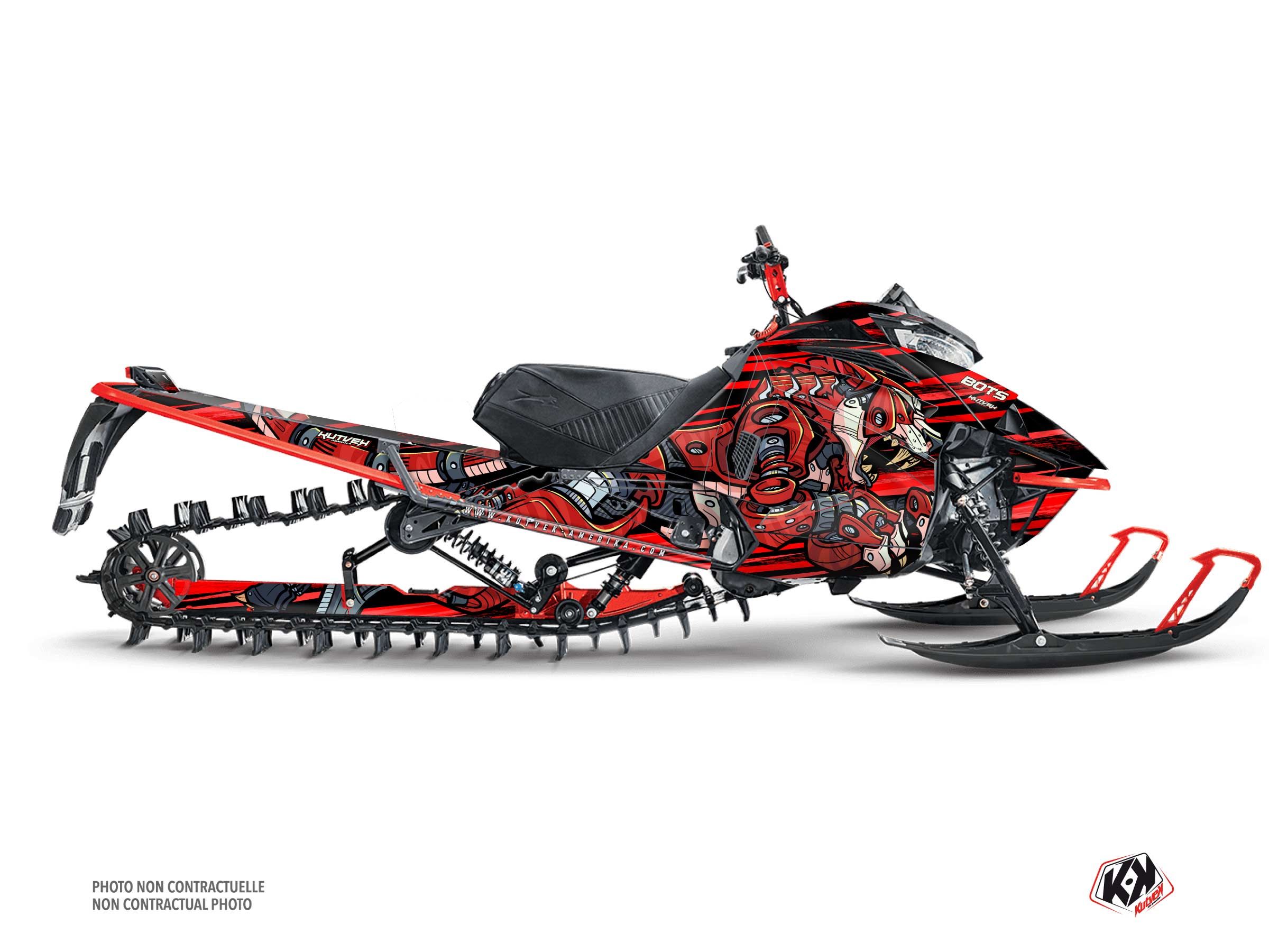 arctic cat snowmobile bots  graphic kit red
