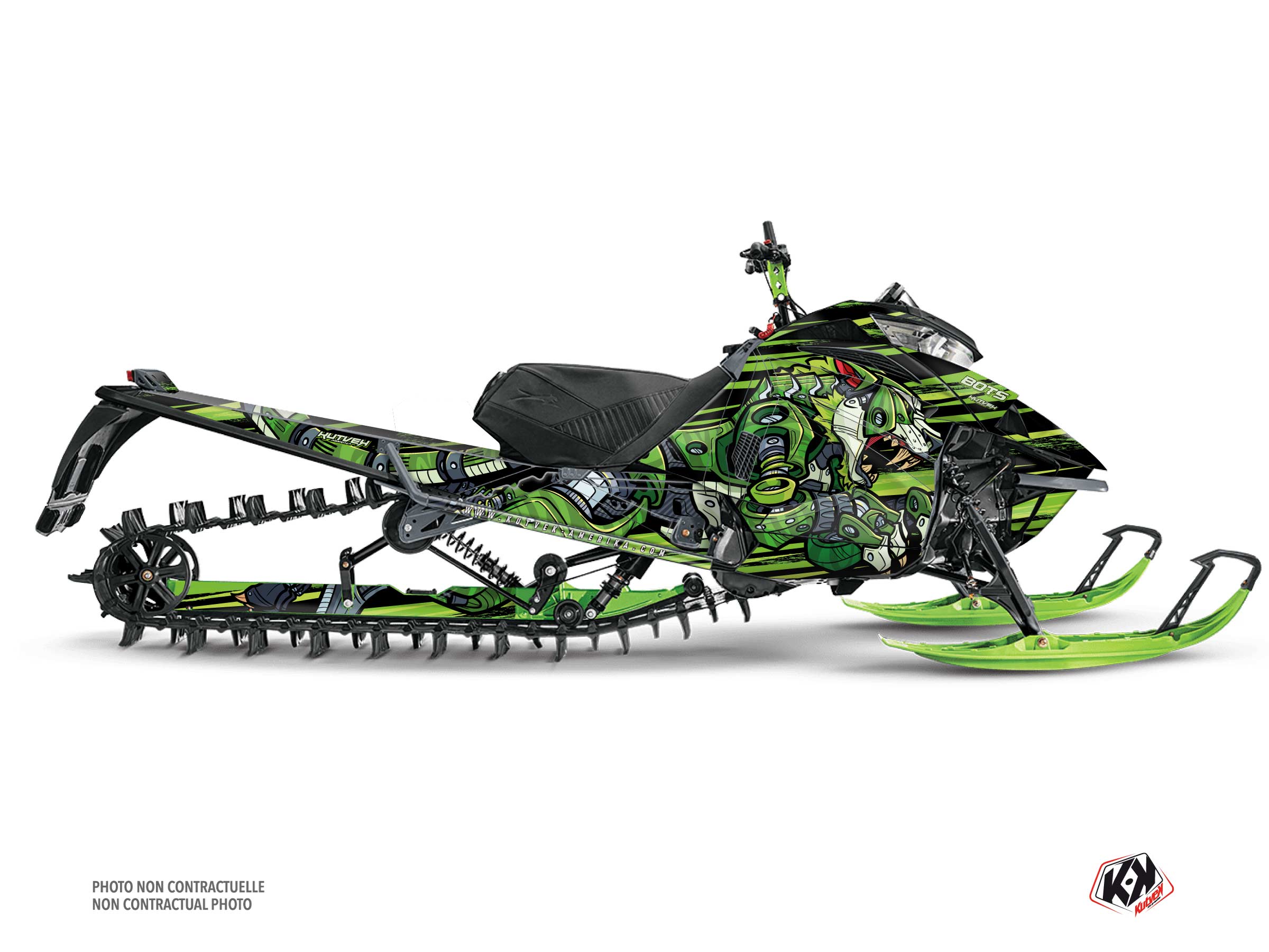 arctic cat snowmobile bots  graphic kit green
