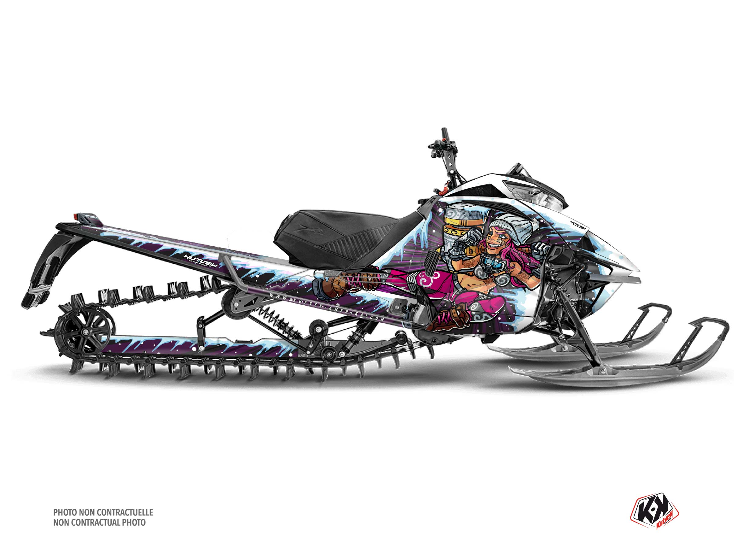 arctic cat snowmobile xena  graphic kit black-pink