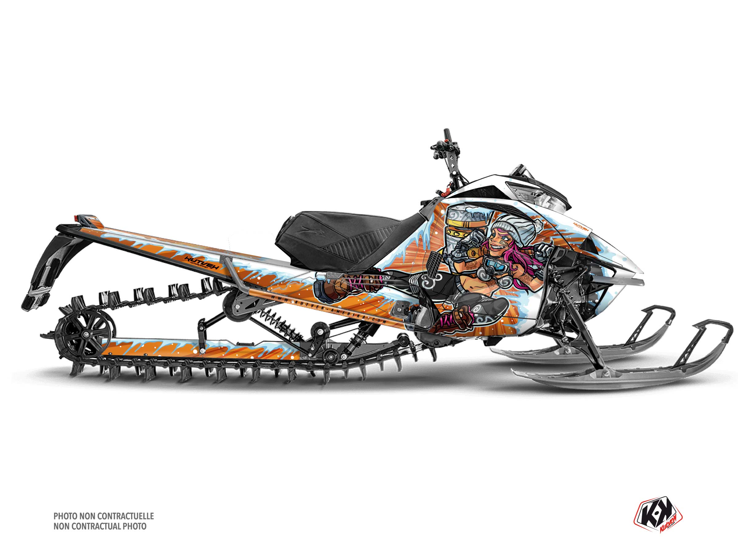 arctic cat snowmobile xena  graphic kit orange-black