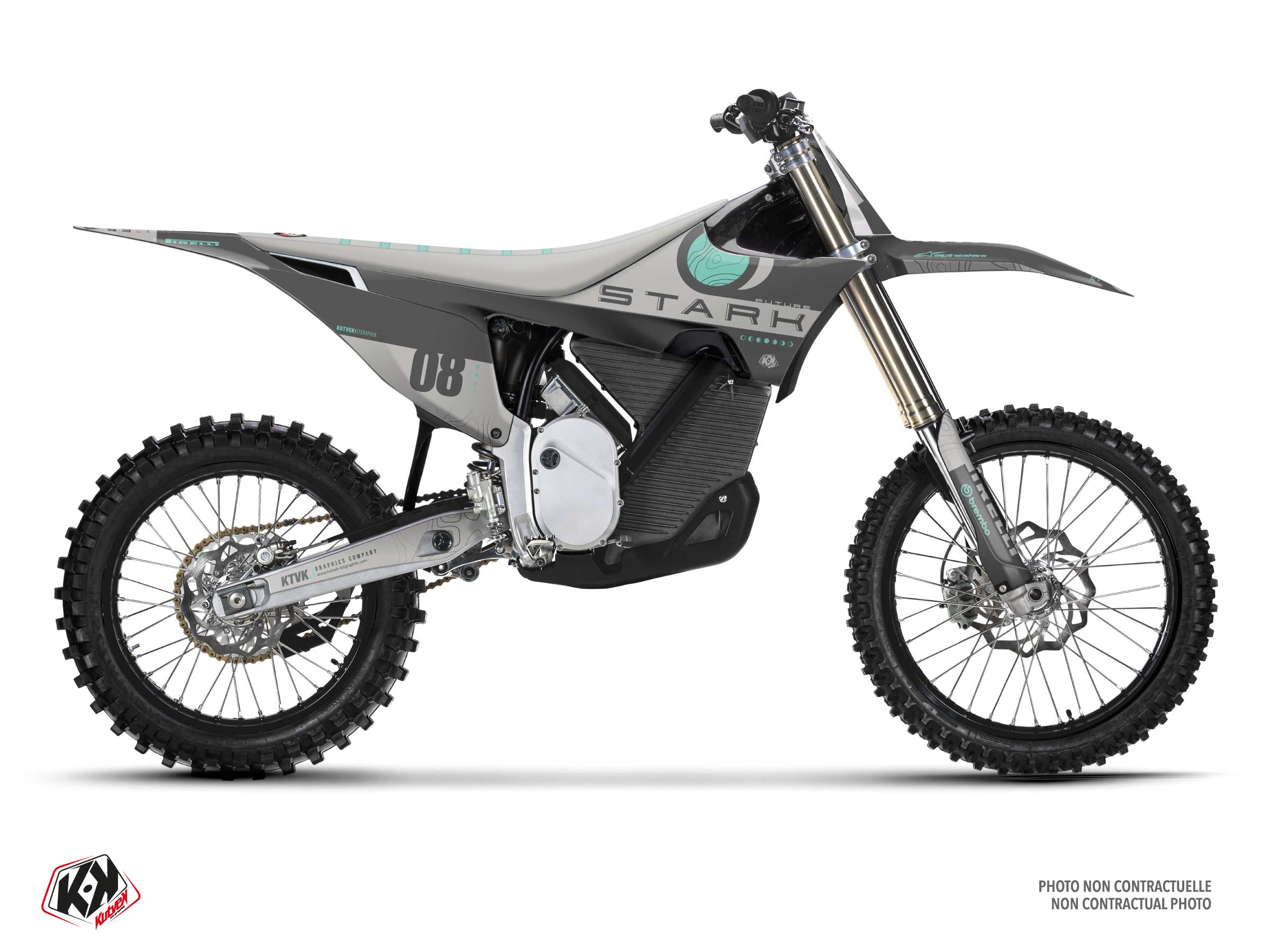stark future dirt bike artemis  graphic kit grey