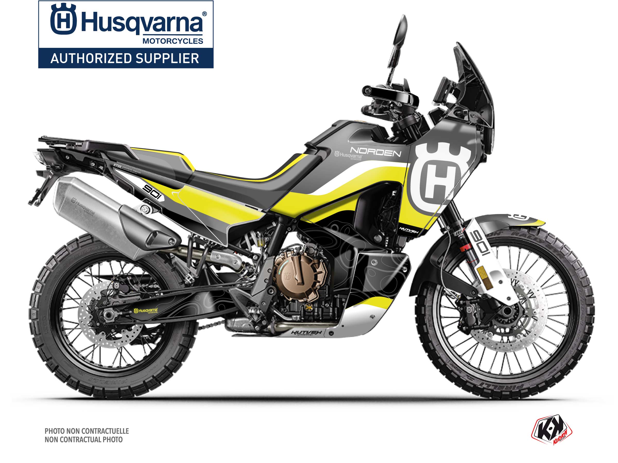 husqvarna street bike austral  graphic kit yellow