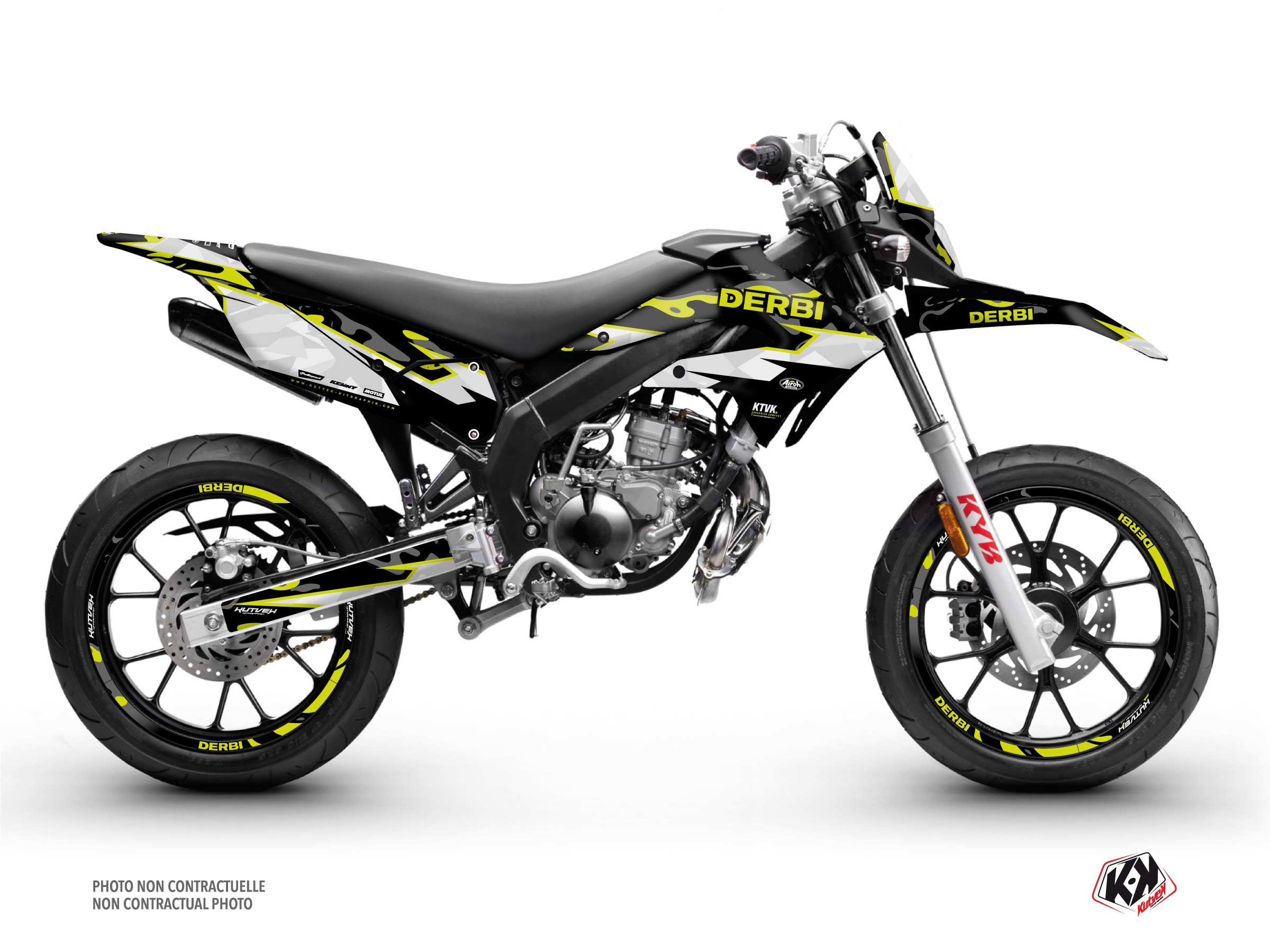  Derbi Xtreme 50cc BARBARIAN Graphic Kit Yellow Neon