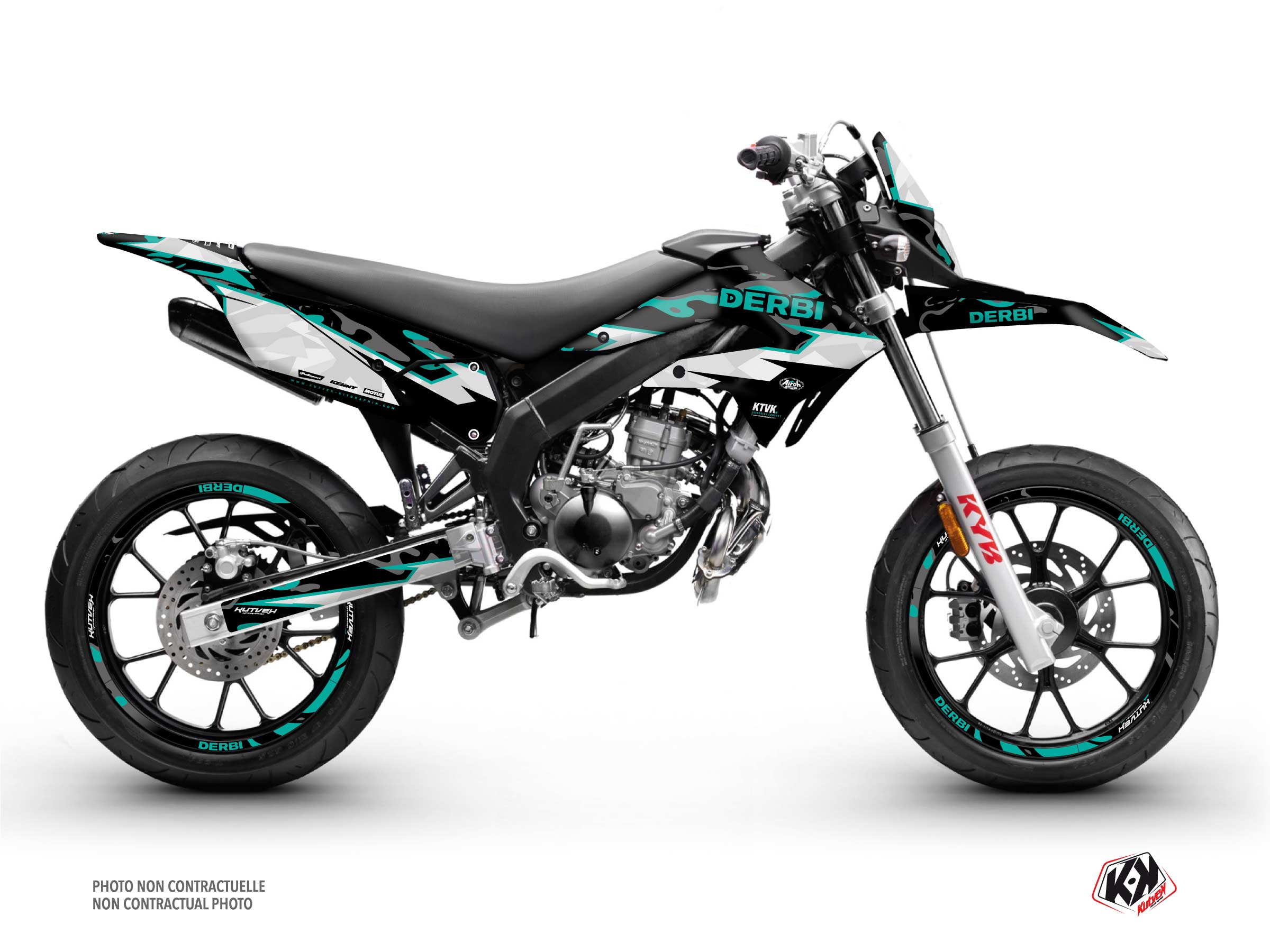  Derbi Xtreme 50cc BARBARIAN Graphic Kit Turquoise