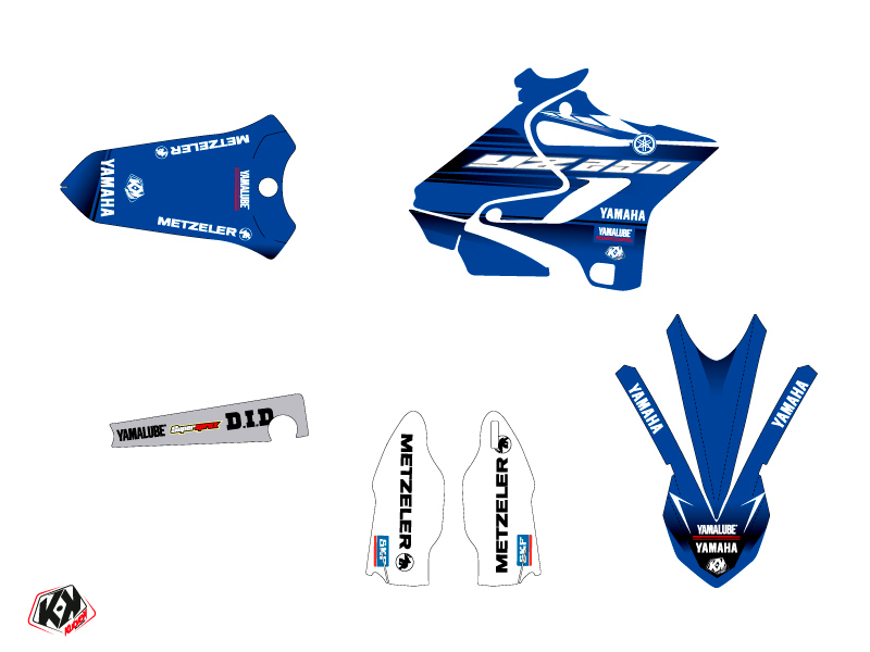 Yamaha 250 YZ Dirt Bike Basik Graphic Kit Blue LIGHT