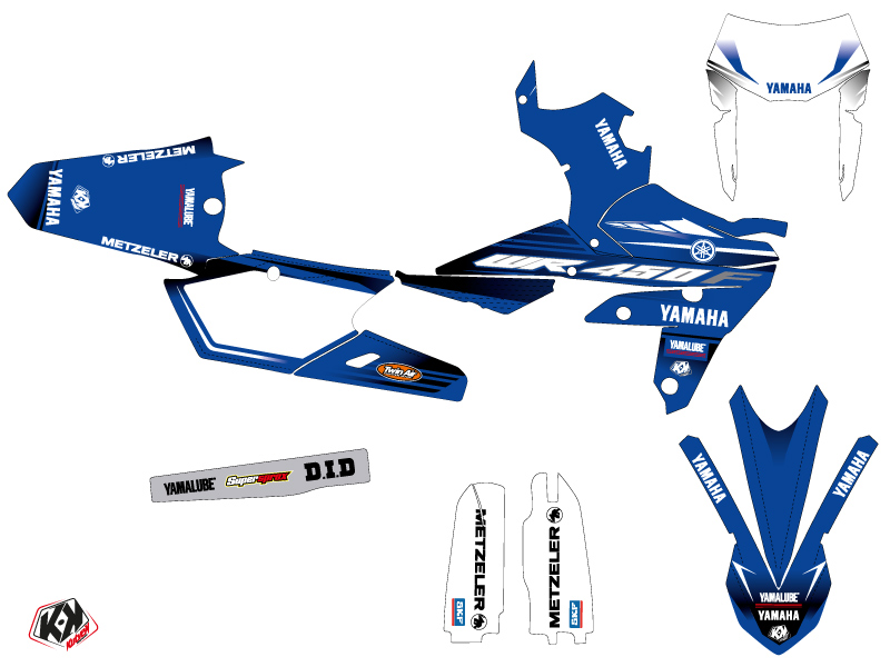 Yamaha 450 WRF Dirt Bike Basik Graphic Kit Blue