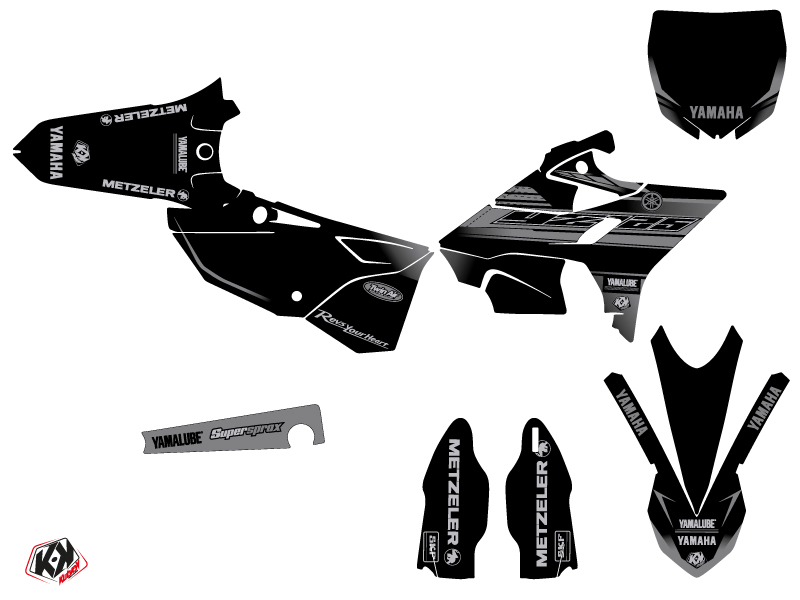 Kit Déco Moto Cross Black Matte Yamaha 125 YZ RTECH Revolution Noir