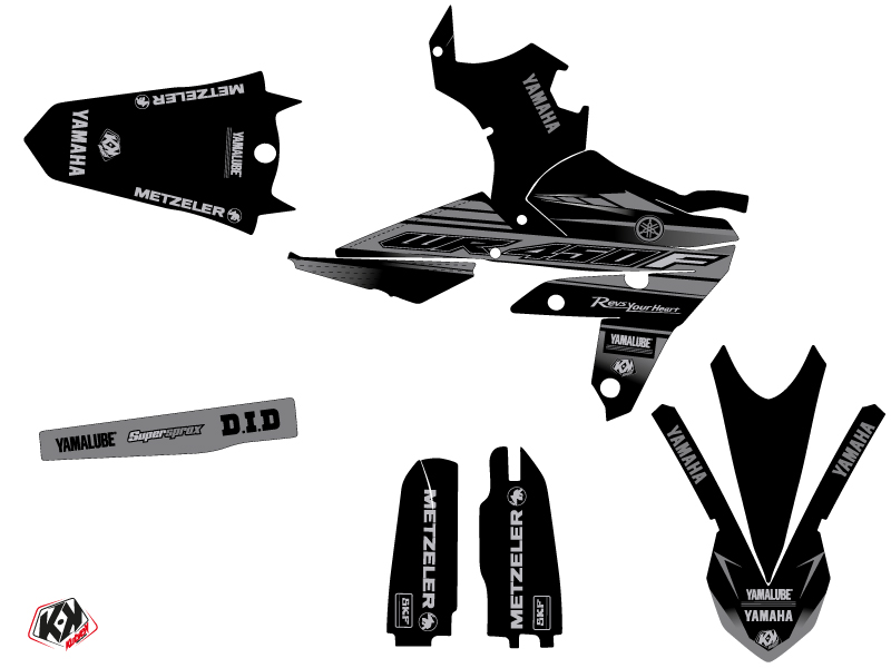 Yamaha 450 WRF Dirt Bike Black Matte Graphic Kit Black LIGHT