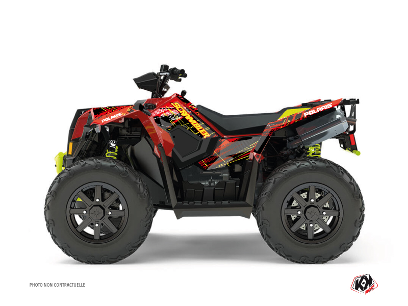 kit déco quad polaris blade rouge-jaune 