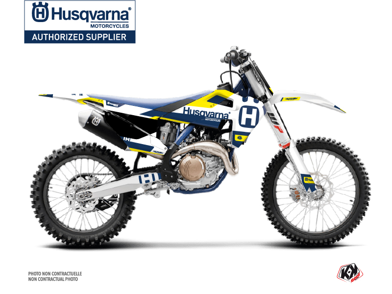 Kit Déco Moto Cross Block Husqvarna FC 250 Bleu Jaune