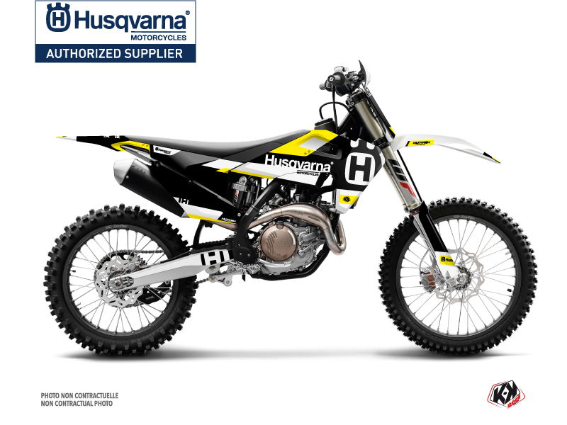Husqvarna FC 250 Dirt Bike Block Graphic Kit Black Yellow