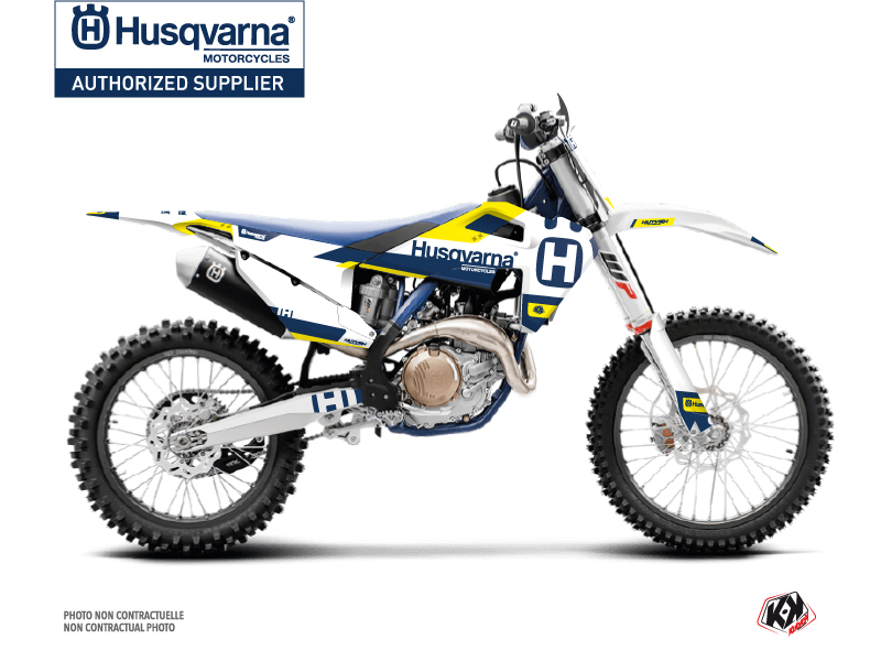 Husqvarna FC 350 Dirt Bike Block Graphic Kit Blue Yellow