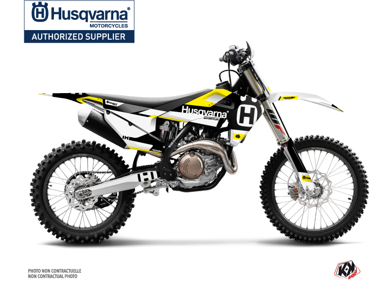 Husqvarna FC 350 Dirt Bike Block Graphic Kit Black Yellow