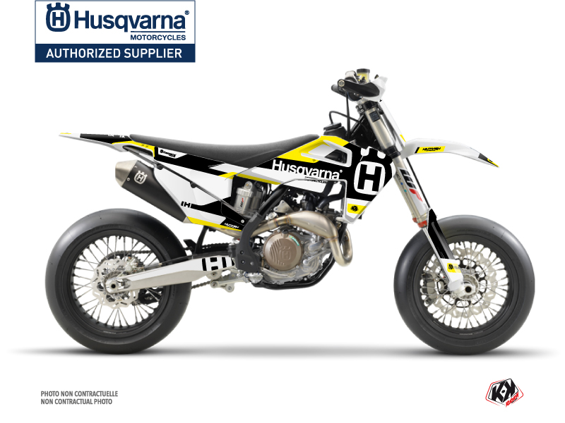 Husqvarna 450 FS Dirt Bike Block Graphic Kit Black Yellow