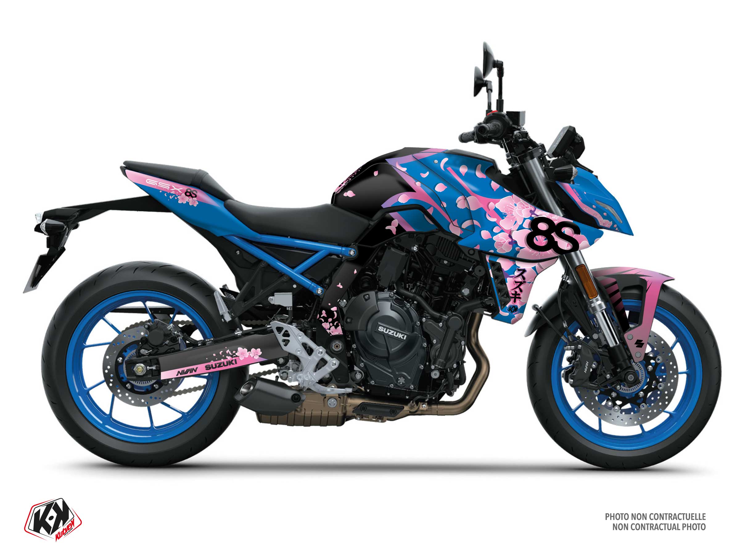 suzuki street bike bloom  graphic kit blue
