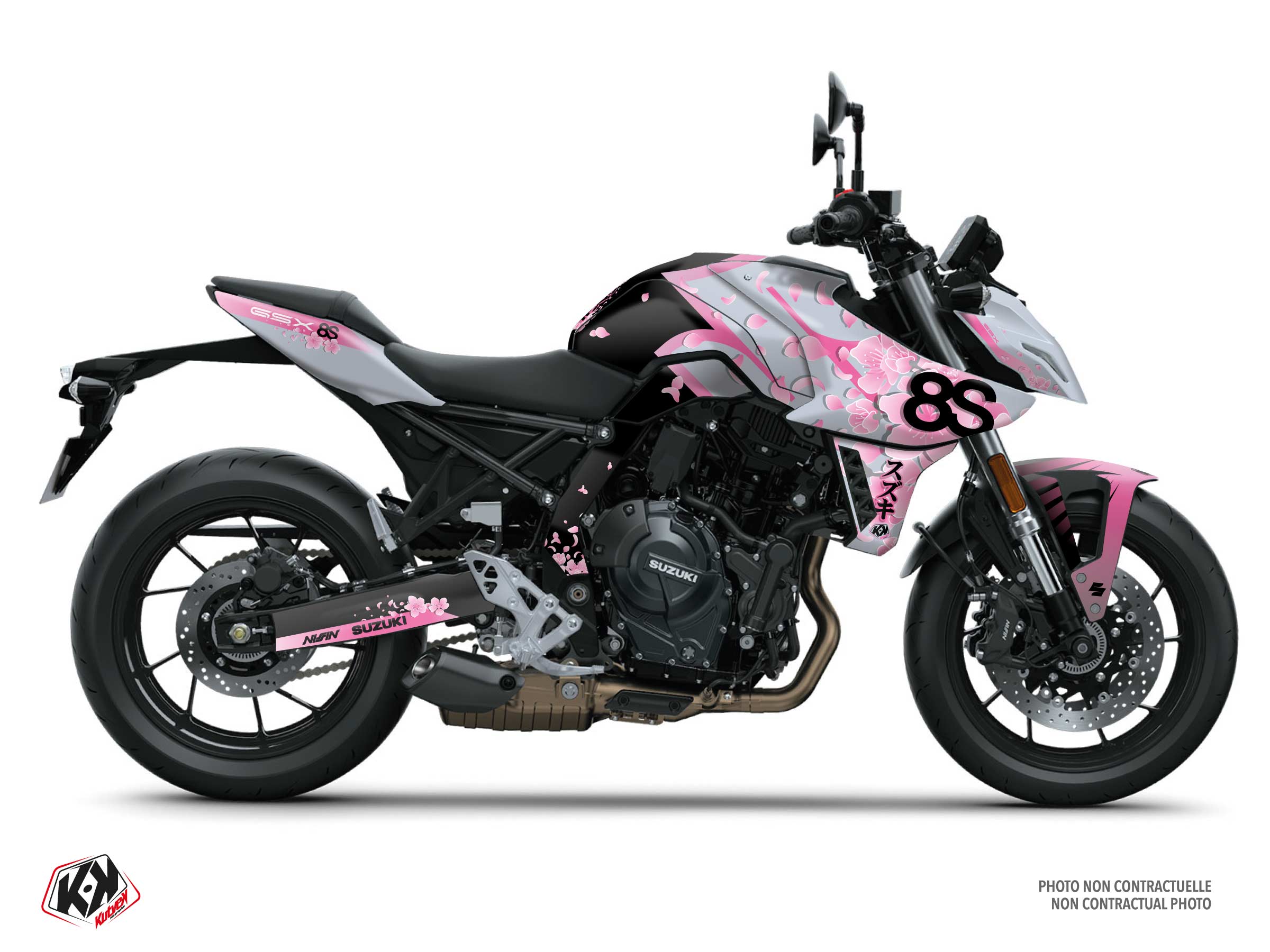 suzuki street bike bloom  graphic kit grey