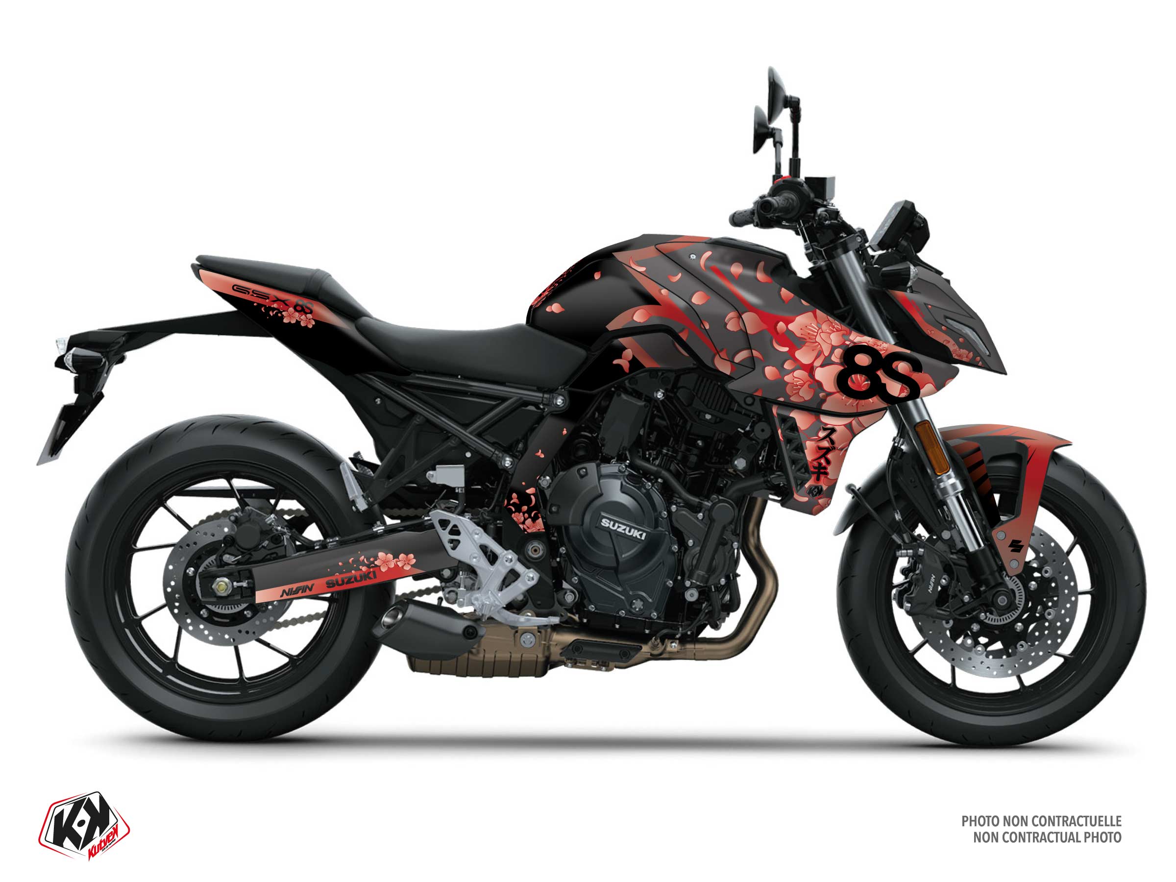 suzuki street bike bloom  graphic kit black
