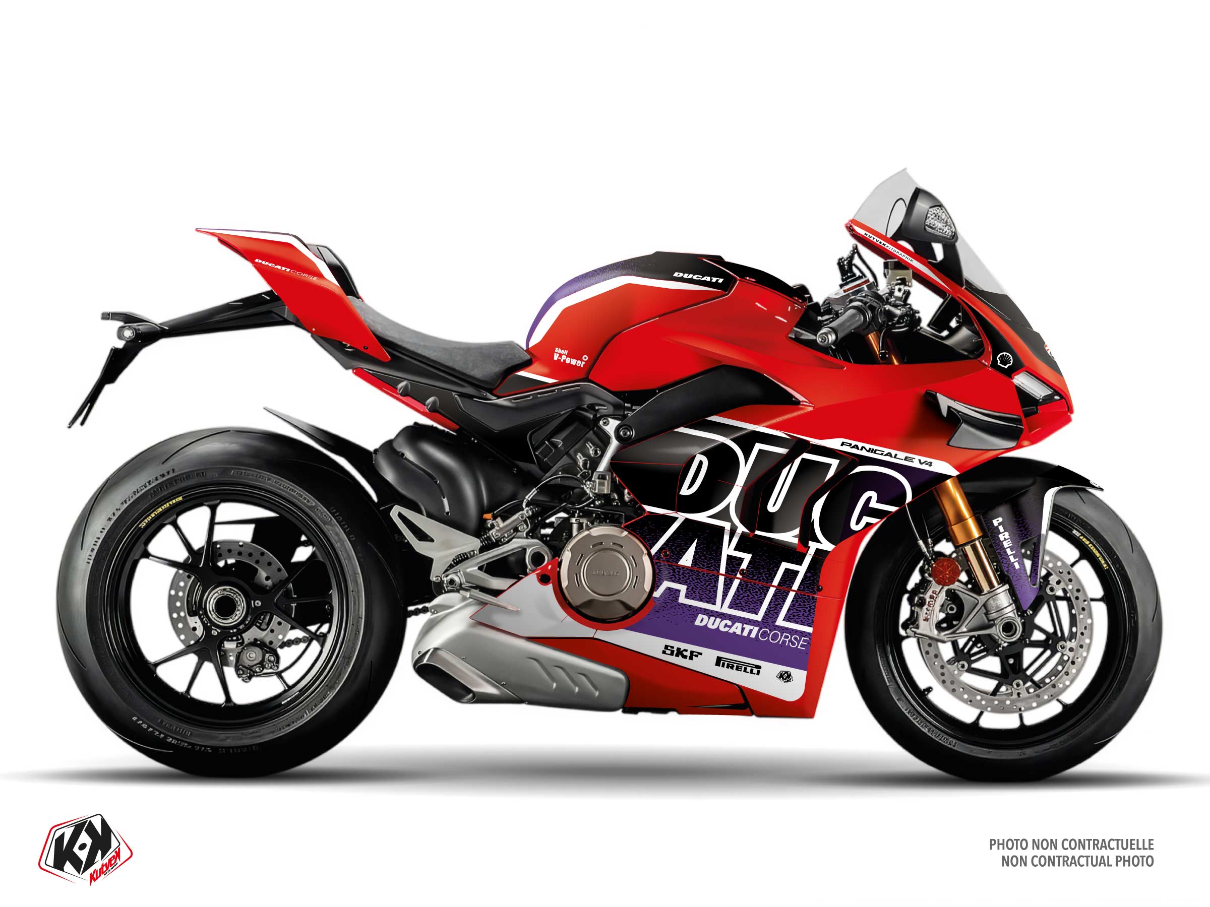 ducati street bike borgo  graphic kit purple