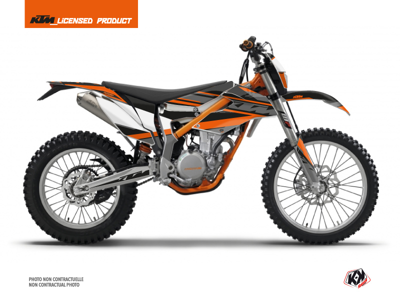 KTM 350 FREERIDE Dirt Bike Breakout Graphic Kit Black Orange