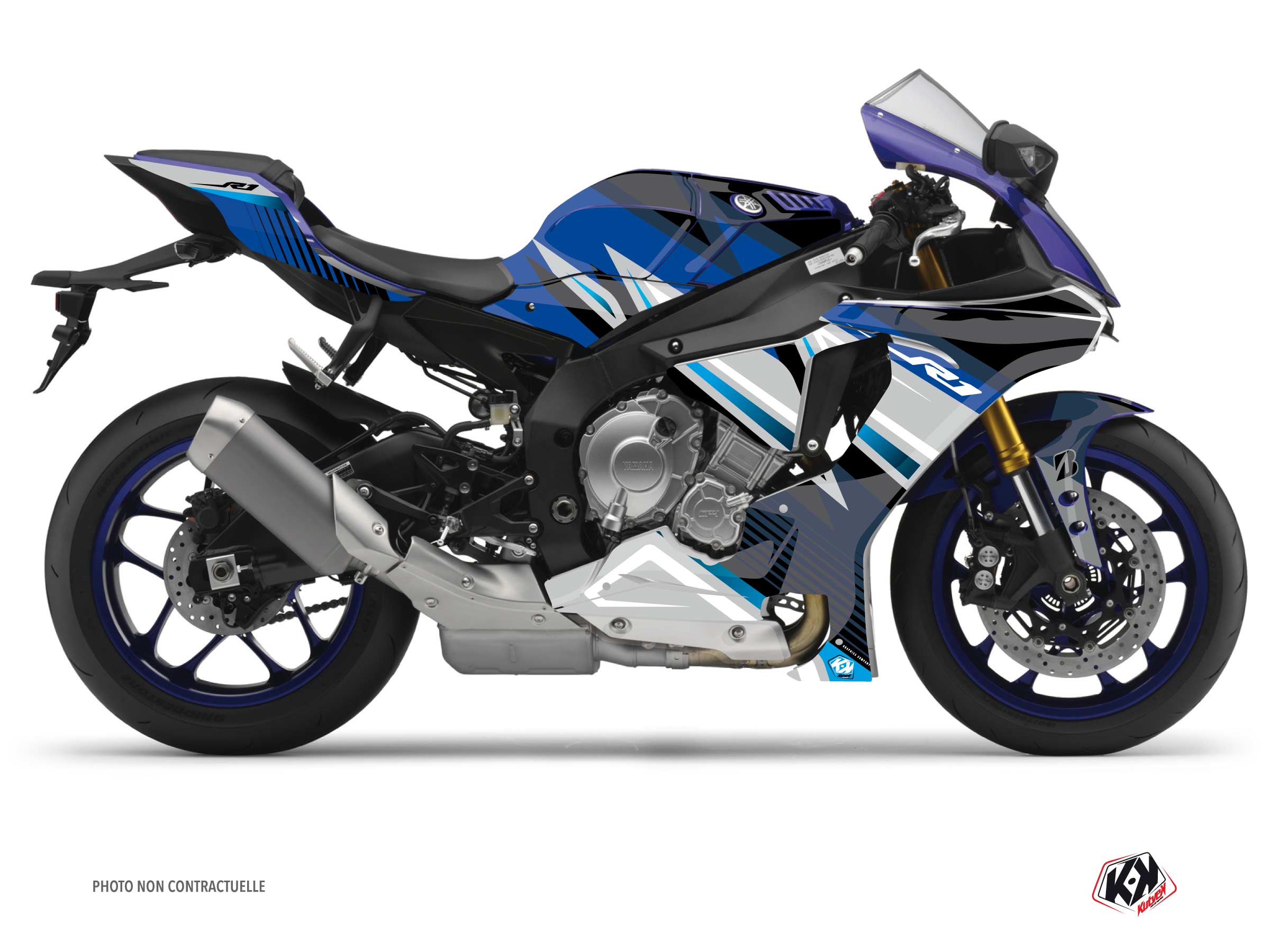 Kit Déco Moto Brisk Yamaha R1 Bleu