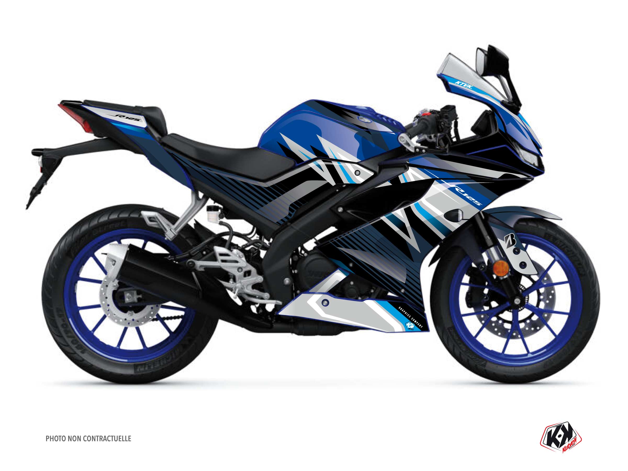 Kit Déco Moto Brisk Yamaha R125 Bleu