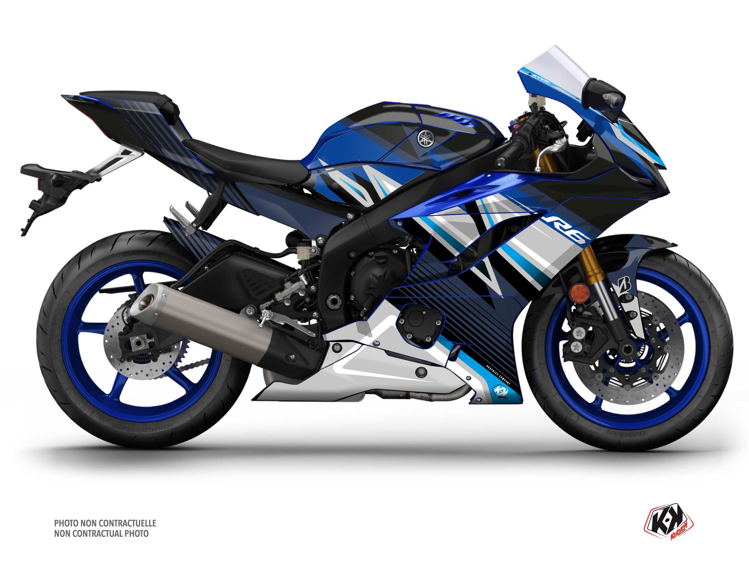 Kit Déco Moto Brisk Yamaha R6 Bleu