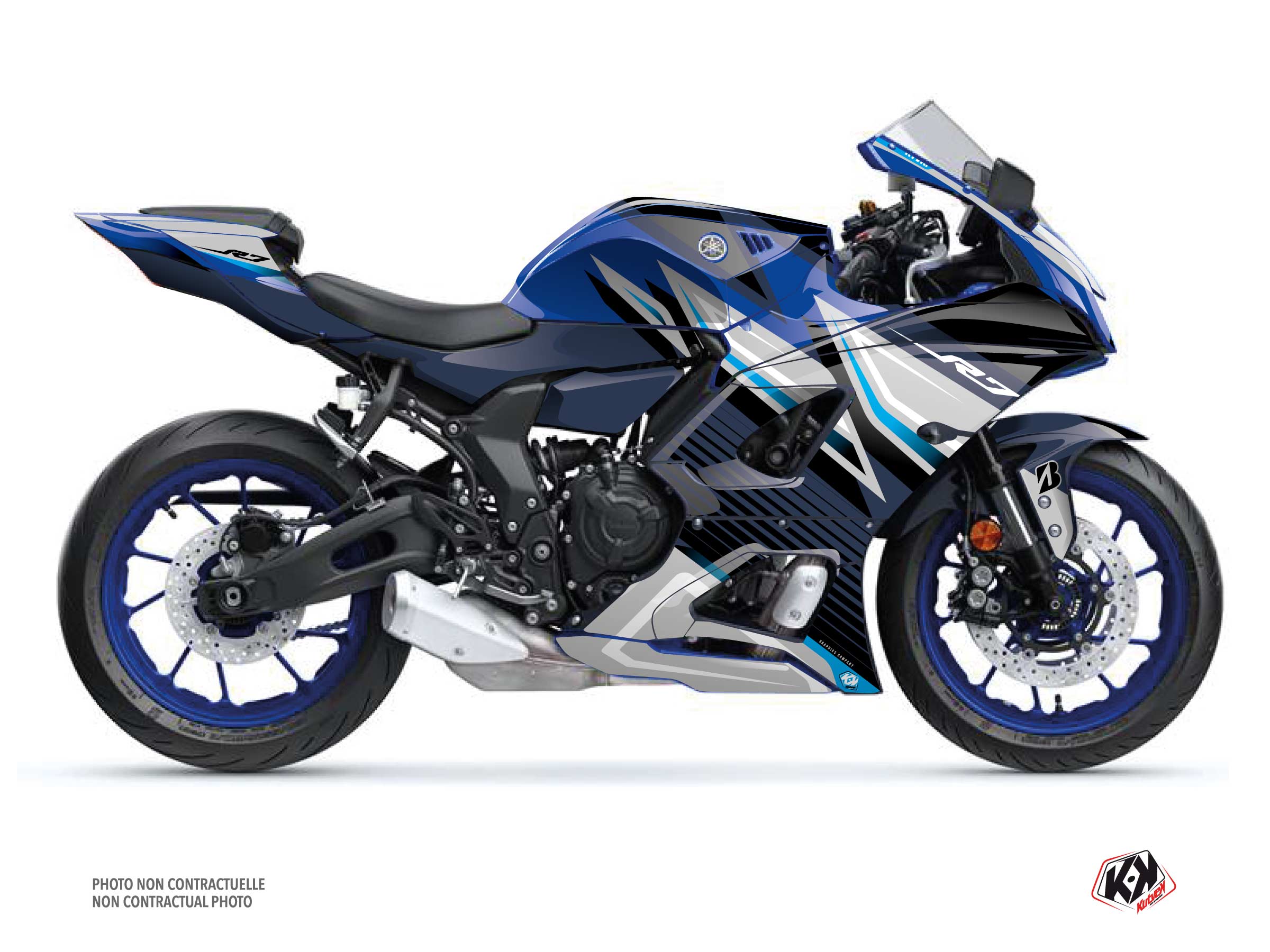 Kit Déco Moto Brisk Yamaha R7 Bleu