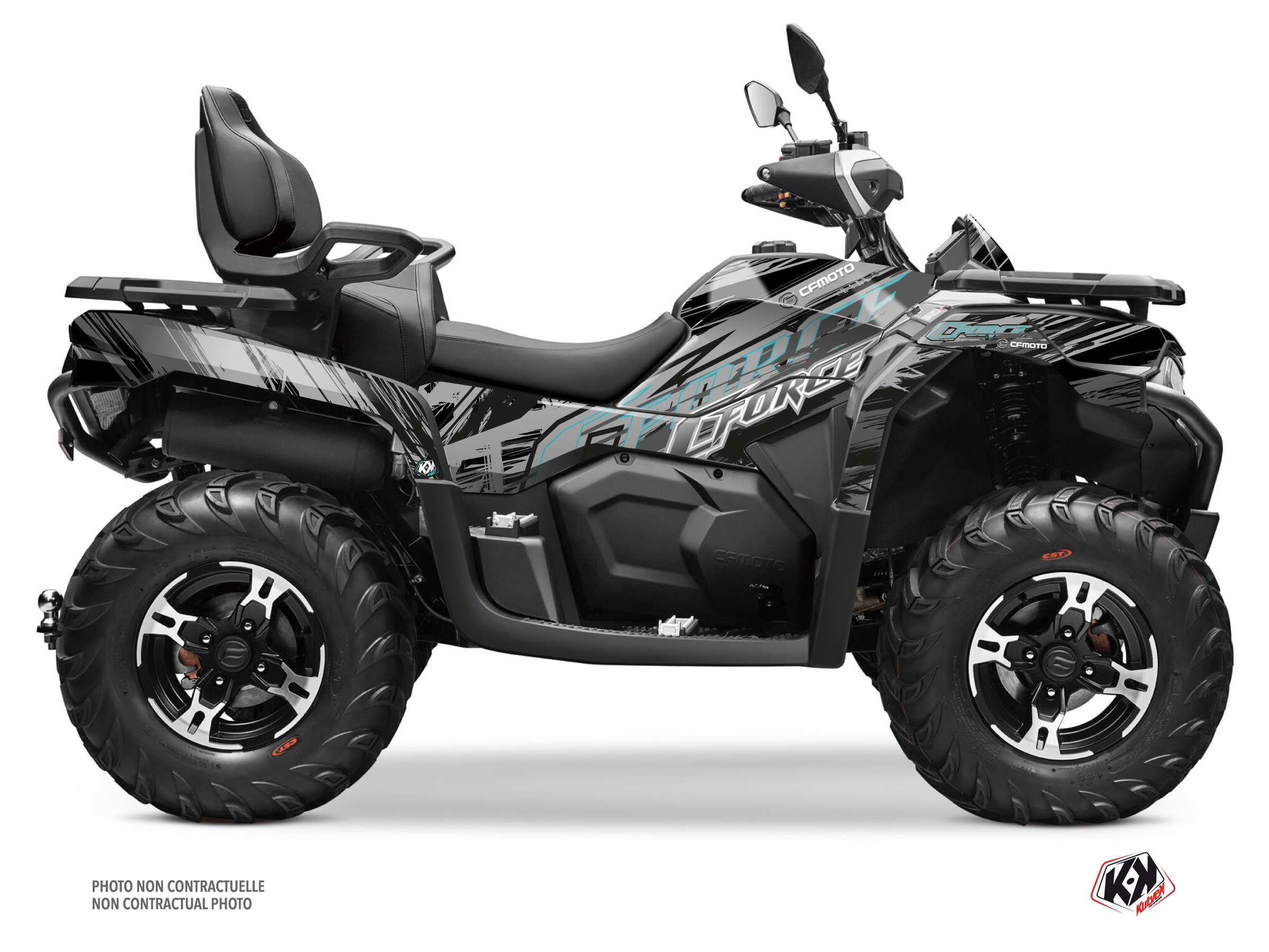 cf moto atv brush  graphic kit grey