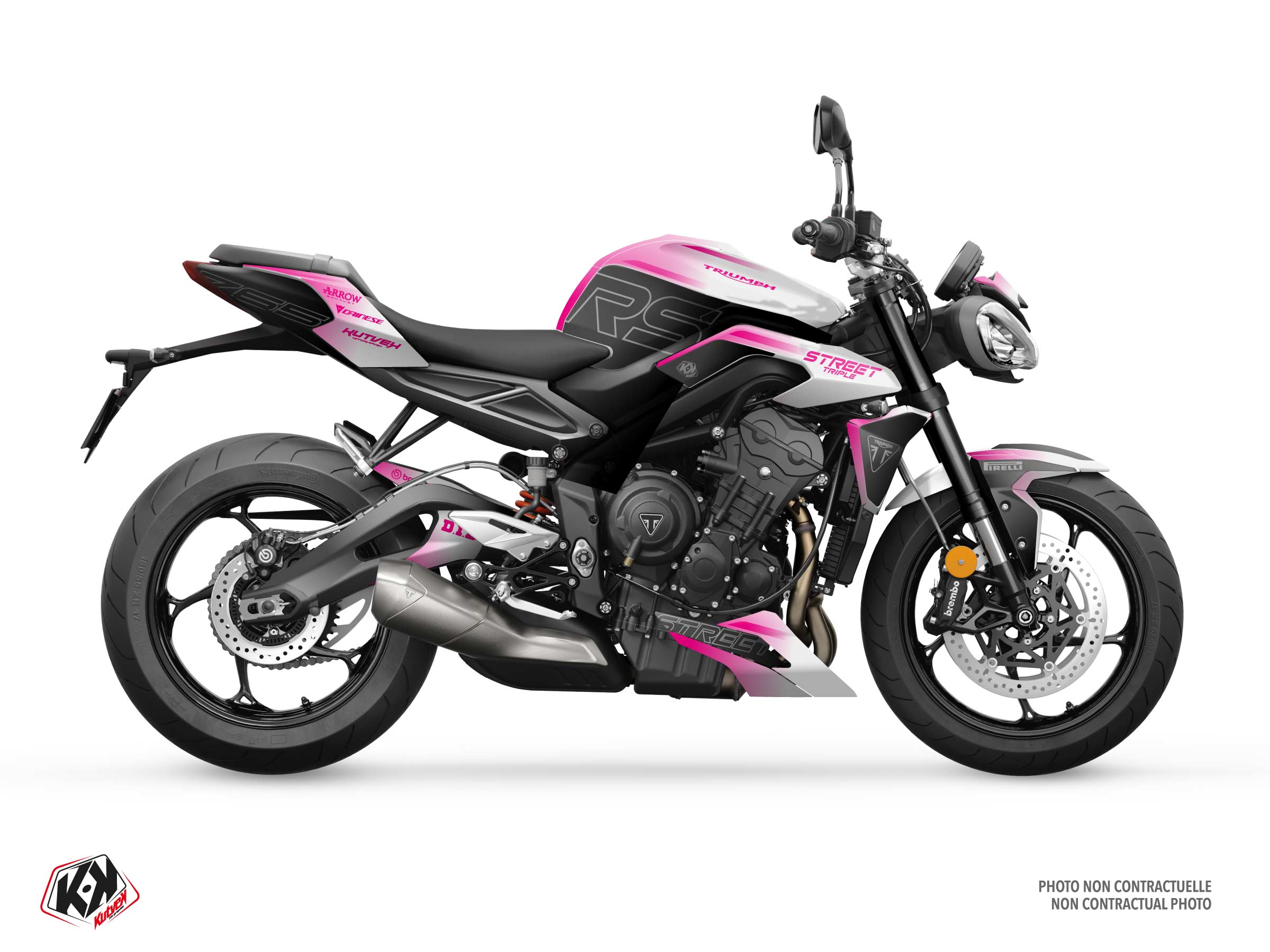 triumph street bike burnout  graphic kit white