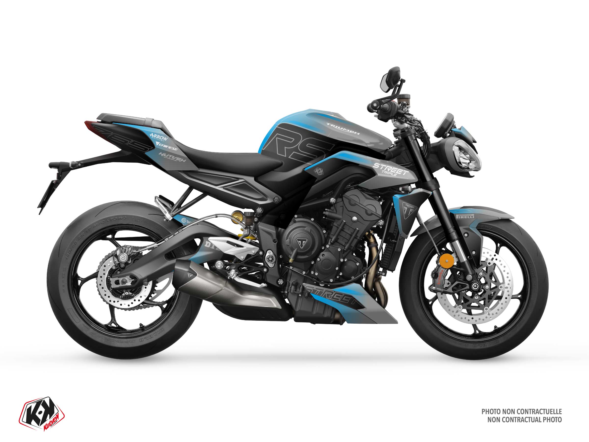 triumph street bike burnout  graphic kit grey